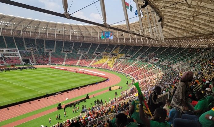 Vue partielle du stade Olembe (Cameroun)