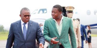 Le président Umaro Sissoco Embaló de la Guinée Bissau et son homologue du Togo Faure Gnassingbé