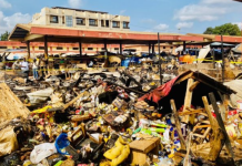 Le marché de Kégué après l'incendie du 03 septembre 2024