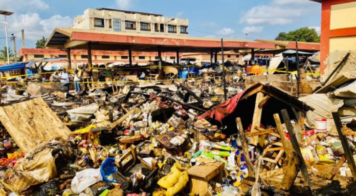 Le marché de Kégué après l'incendie du 03 septembre 2024